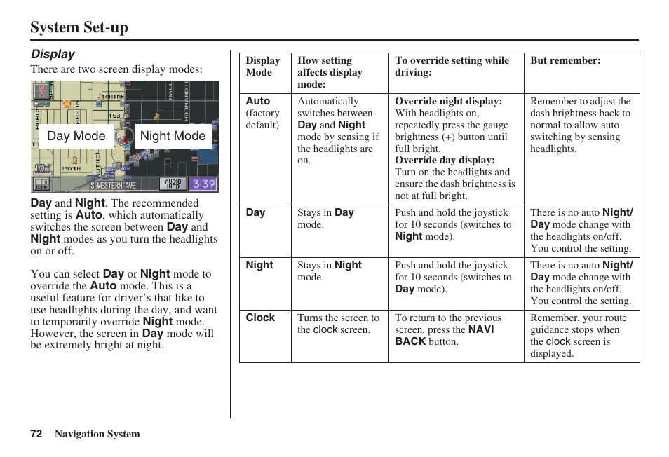 System set-up | HONDA 2008 Civic Navigation User Manual | Page 73 / 145