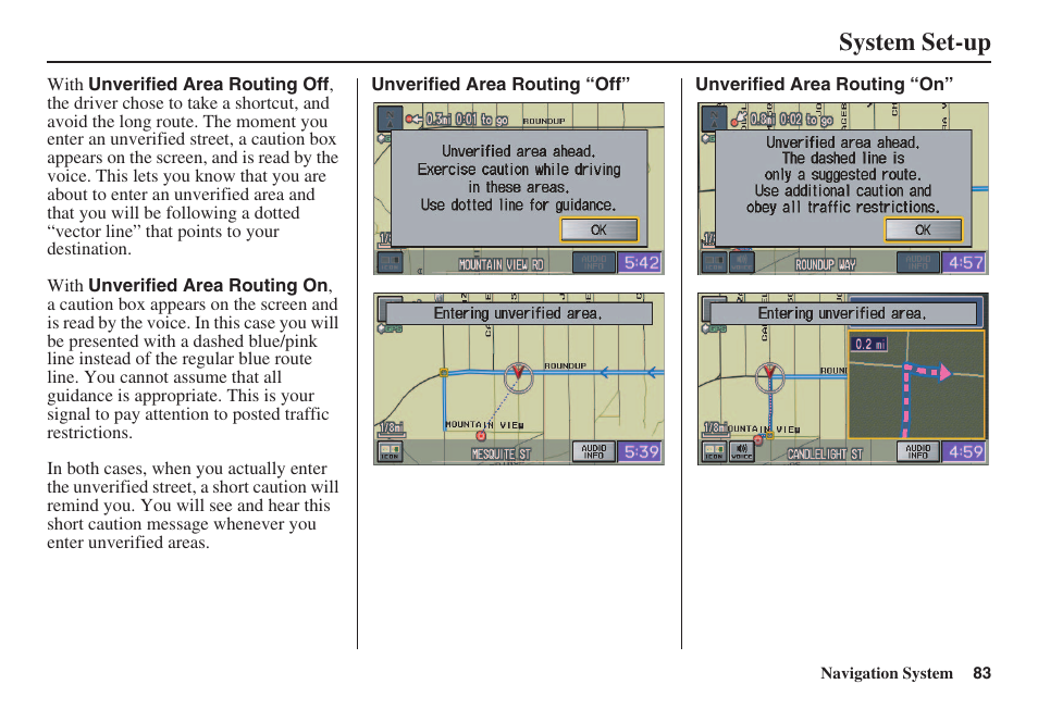 System set-up | HONDA 2008 Civic Navigation User Manual | Page 84 / 145