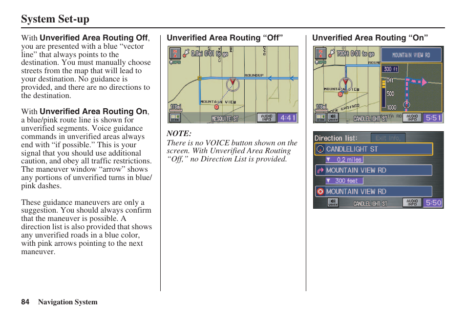 System set-up | HONDA 2008 Civic Navigation User Manual | Page 85 / 145