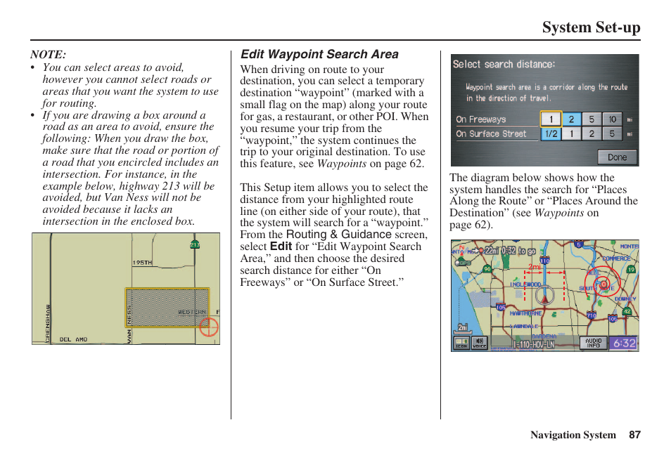 System set-up | HONDA 2008 Civic Navigation User Manual | Page 88 / 145