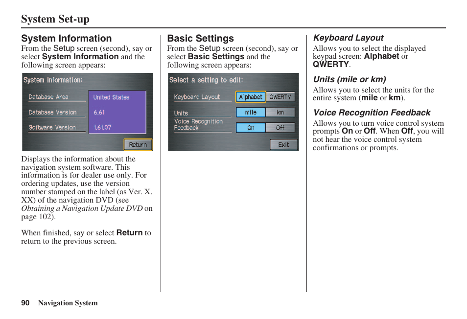 System set-up | HONDA 2008 Civic Navigation User Manual | Page 91 / 145