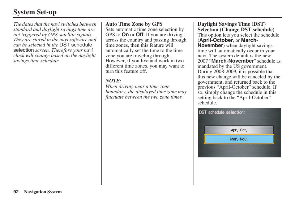 System set-up | HONDA 2008 Civic Navigation User Manual | Page 93 / 145