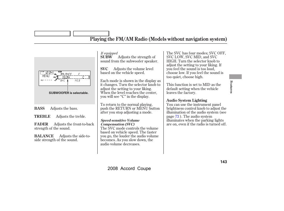HONDA 2008 Accord Coupe User Manual | Page 146 / 412