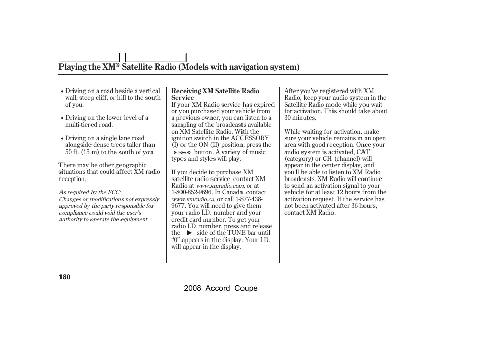 HONDA 2008 Accord Coupe User Manual | Page 183 / 412