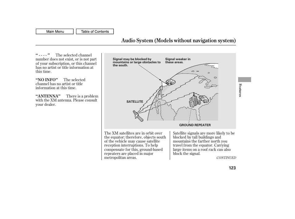 Audio system (models without navigation system) | HONDA 2010 Civic Sedan User Manual | Page 126 / 387