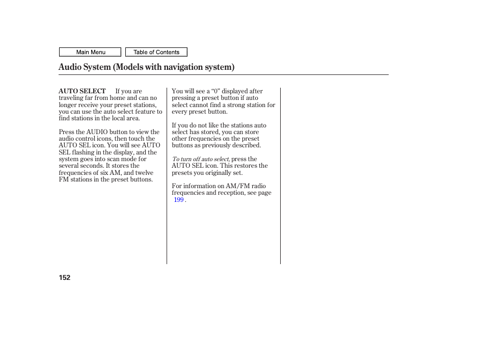 Auto select icon, Audio system (models with navigation system) | HONDA 2010 Civic Sedan User Manual | Page 155 / 387