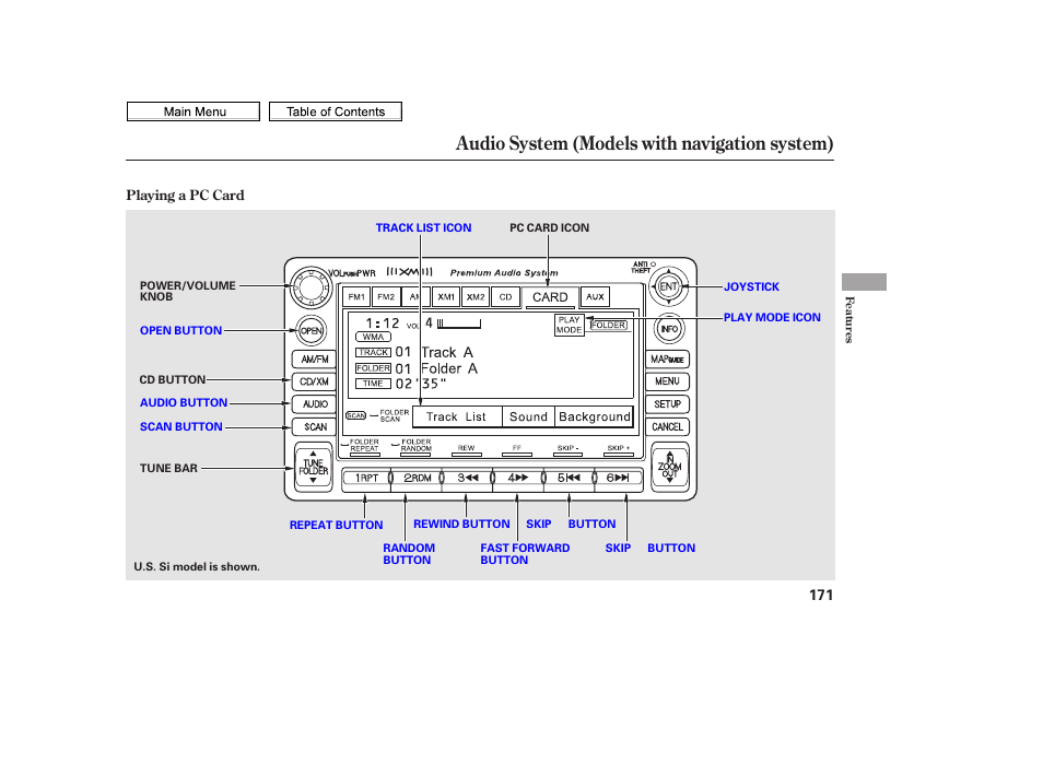 Audio system (models with navigation system) | HONDA 2010 Civic Sedan User Manual | Page 174 / 387