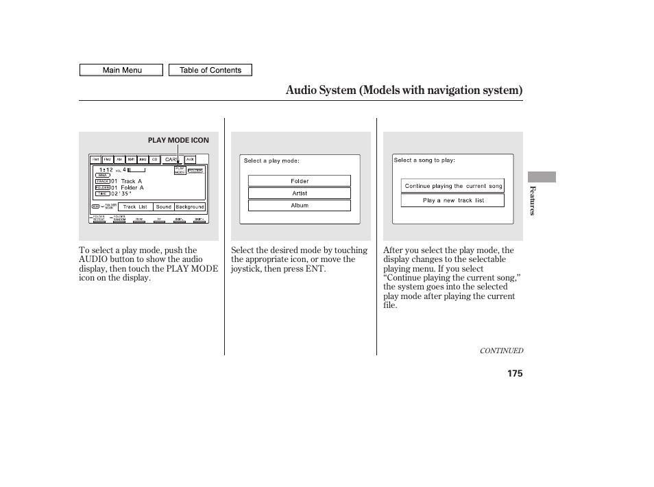 Audio system (models with navigation system) | HONDA 2010 Civic Sedan User Manual | Page 178 / 387