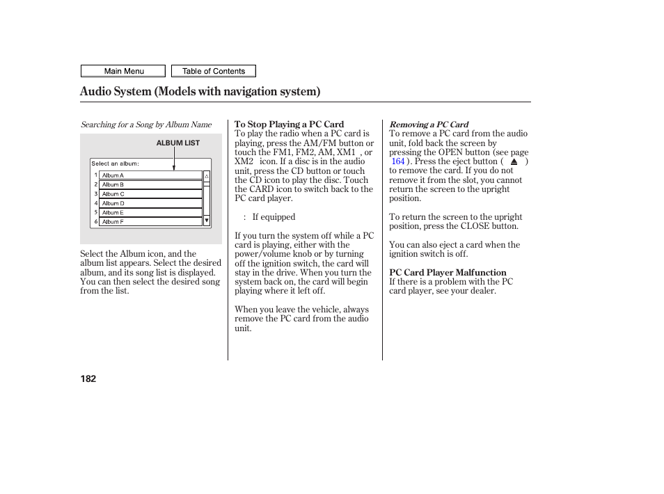 Audio system (models with navigation system) | HONDA 2010 Civic Sedan User Manual | Page 185 / 387