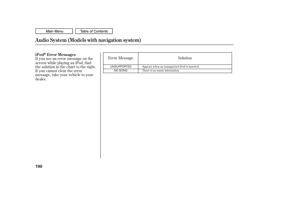 Audio system (models with navigation system) | HONDA 2010 Civic Sedan User Manual | Page 193 / 387