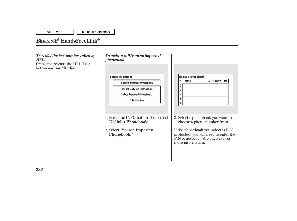 Handsfreelink, Bluetooth | HONDA 2010 Civic Sedan User Manual | Page 225 / 387