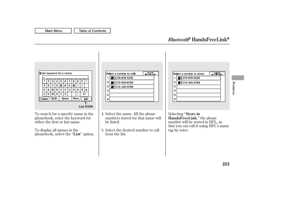 Handsfreelink, Bluetooth | HONDA 2010 Civic Sedan User Manual | Page 226 / 387