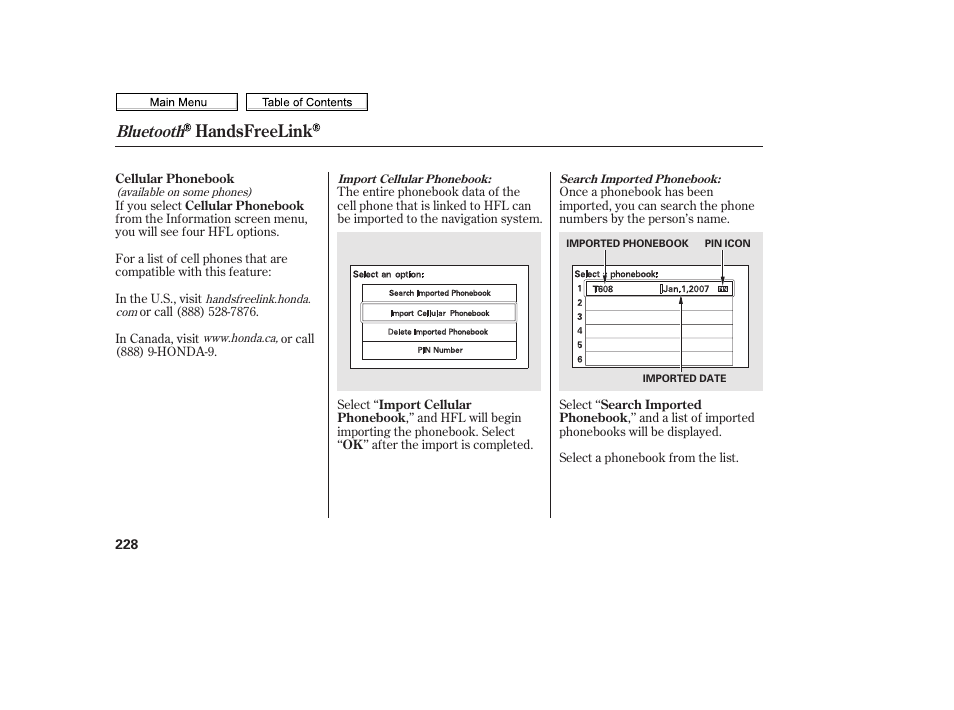 Handsfreelink, Bluetooth | HONDA 2010 Civic Sedan User Manual | Page 231 / 387