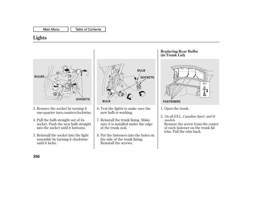 Lights | HONDA 2010 Civic Sedan User Manual | Page 309 / 387