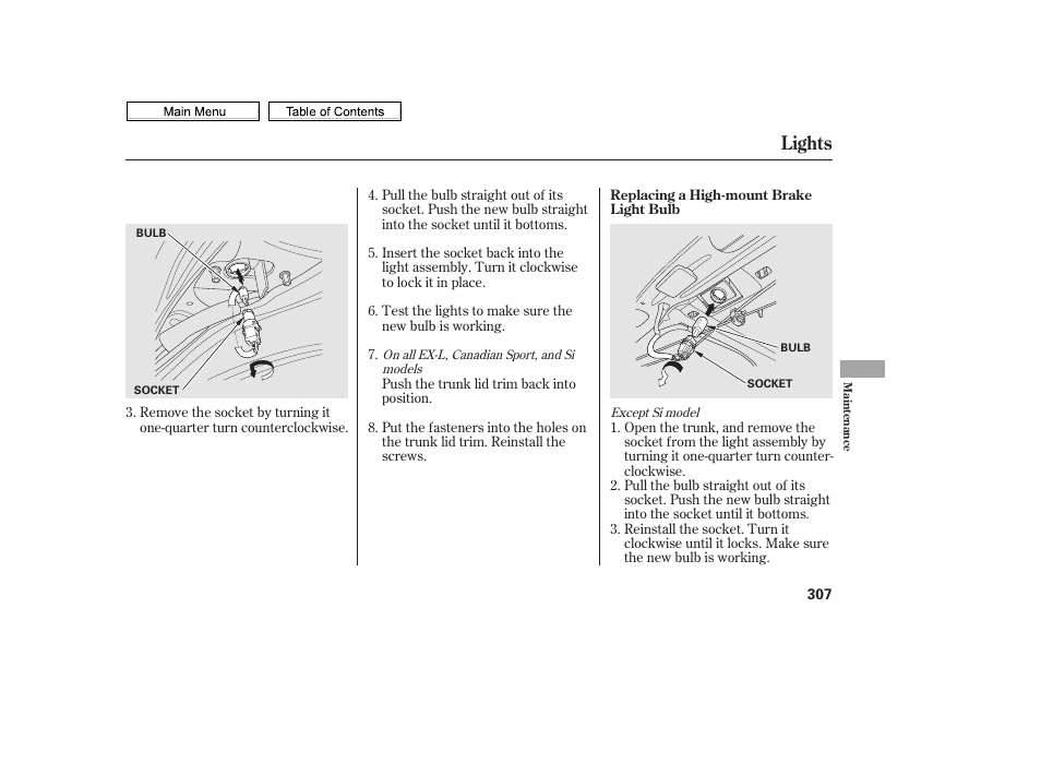 Lights | HONDA 2010 Civic Sedan User Manual | Page 310 / 387