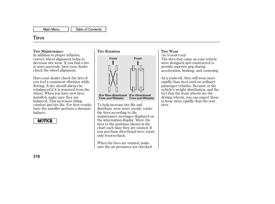 Tires | HONDA 2010 Civic Sedan User Manual | Page 321 / 387