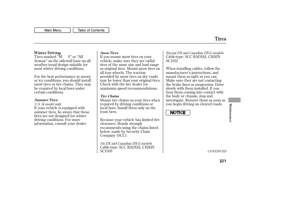 Tires | HONDA 2010 Civic Sedan User Manual | Page 324 / 387