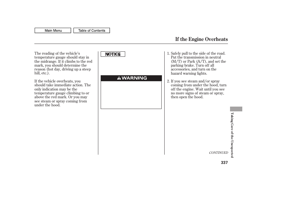 If the engine overheats | HONDA 2010 Civic Sedan User Manual | Page 340 / 387