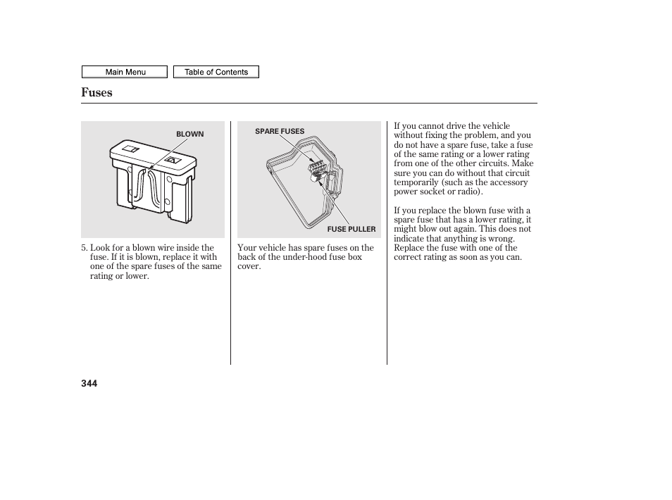 Fuses | HONDA 2010 Civic Sedan User Manual | Page 347 / 387