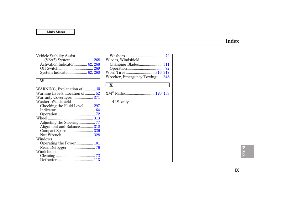 Index | HONDA 2010 Civic Sedan User Manual | Page 385 / 387