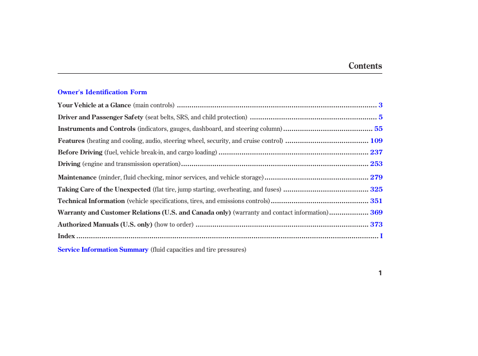 HONDA 2010 Civic Sedan User Manual | Page 4 / 387