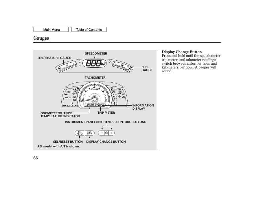 Gauges | HONDA 2010 Civic Sedan User Manual | Page 69 / 387