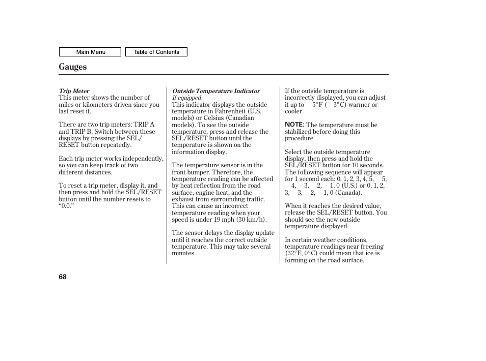 Gauges | HONDA 2010 Civic Sedan User Manual | Page 71 / 387