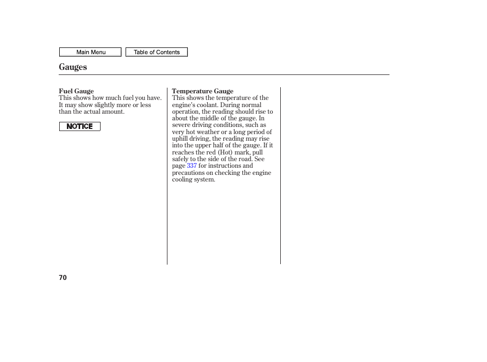 Gauges | HONDA 2010 Civic Sedan User Manual | Page 73 / 387