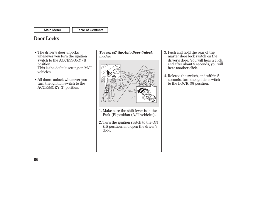 Door locks | HONDA 2010 Civic Sedan User Manual | Page 89 / 387