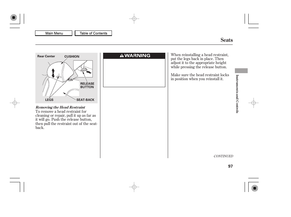 Seats, 2010 accord coupe | HONDA 2010 Accord Coupe User Manual | Page 100 / 404