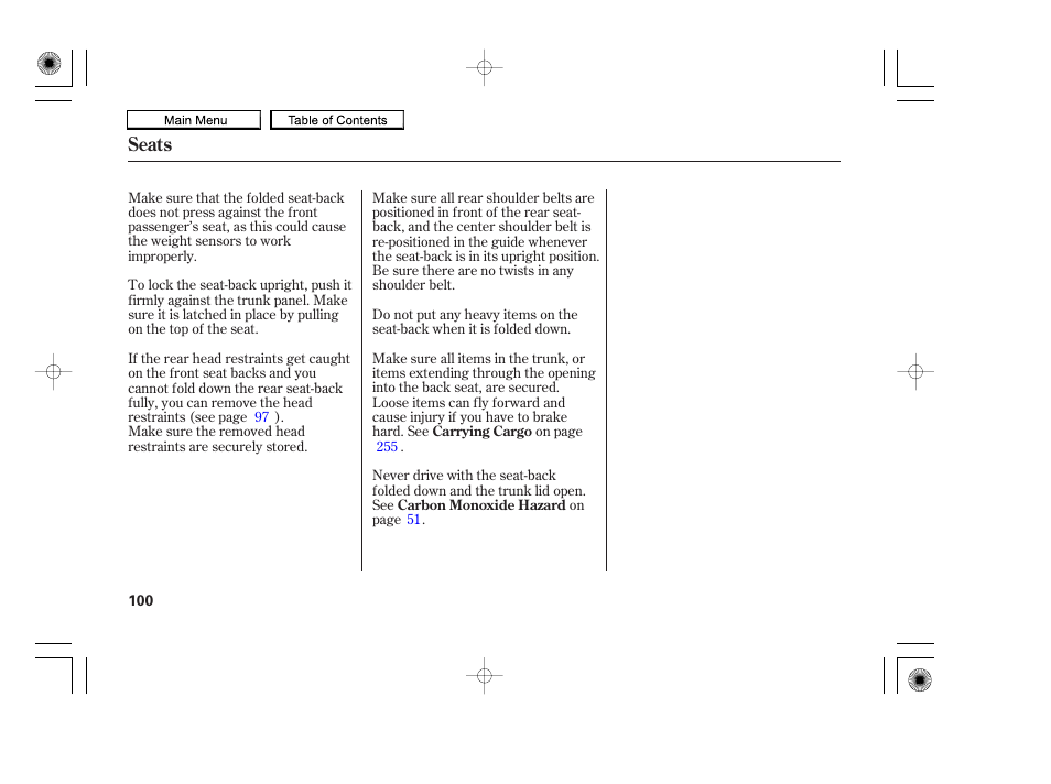 Seats | HONDA 2010 Accord Coupe User Manual | Page 103 / 404