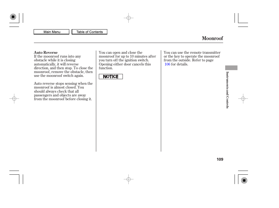 Moonroof, 2010 accord coupe | HONDA 2010 Accord Coupe User Manual | Page 112 / 404