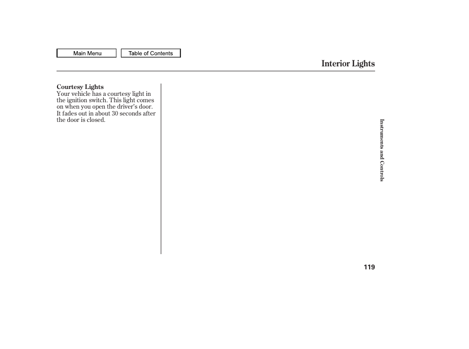 Interior lights, 2010 accord coupe | HONDA 2010 Accord Coupe User Manual | Page 122 / 404