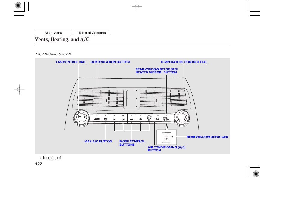 Vents, heating, and a/c, 2010 accord coupe | HONDA 2010 Accord Coupe User Manual | Page 125 / 404