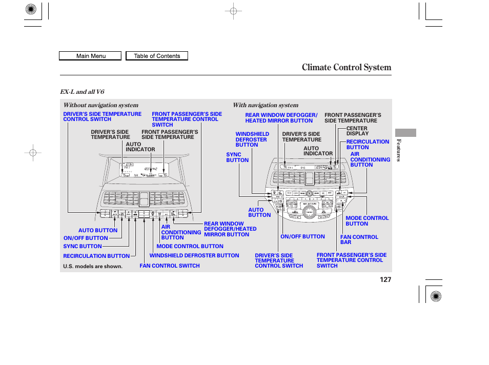 Climate control system, 2010 accord coupe | HONDA 2010 Accord Coupe User Manual | Page 130 / 404
