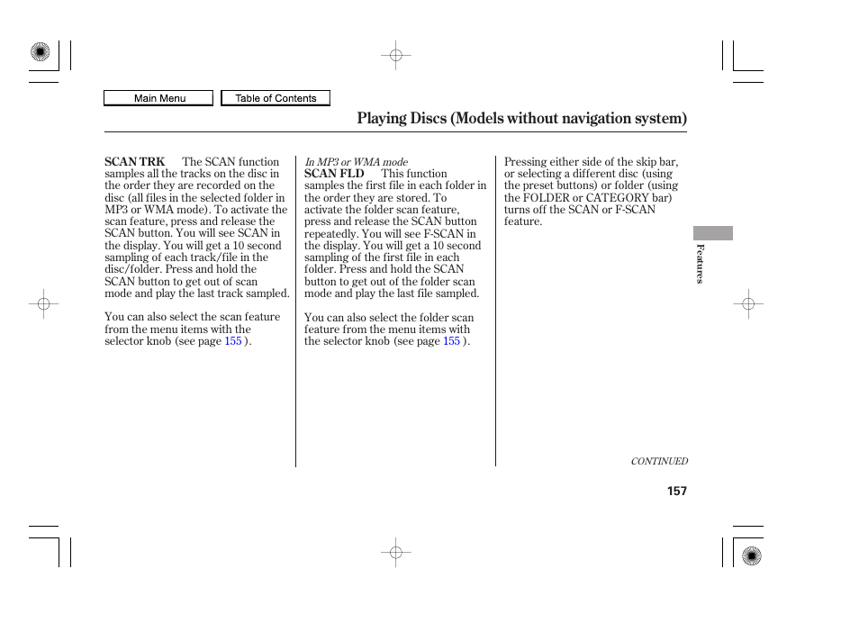 Playing discs (models without navigation system) | HONDA 2010 Accord Coupe User Manual | Page 160 / 404