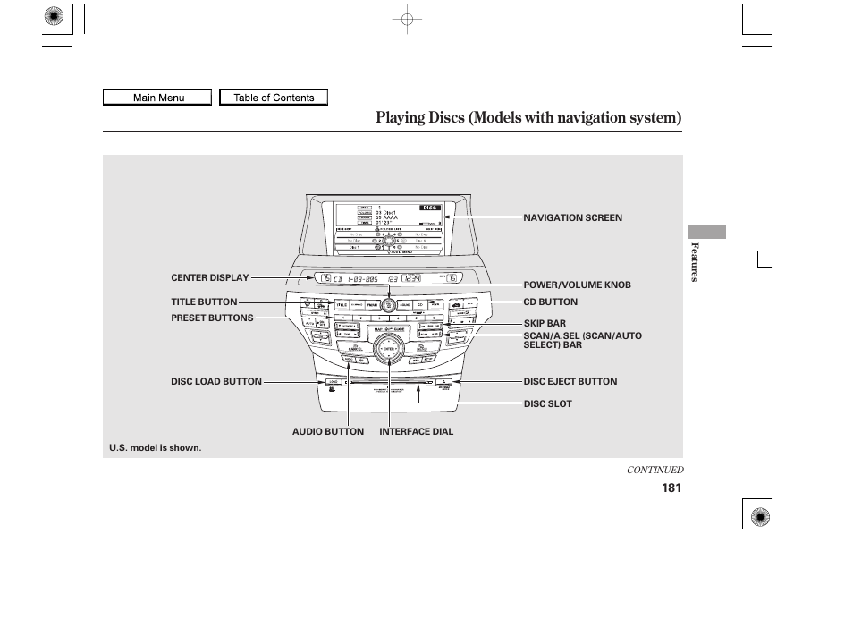 Playing discs (models with navigation system), 2010 accord coupe | HONDA 2010 Accord Coupe User Manual | Page 184 / 404