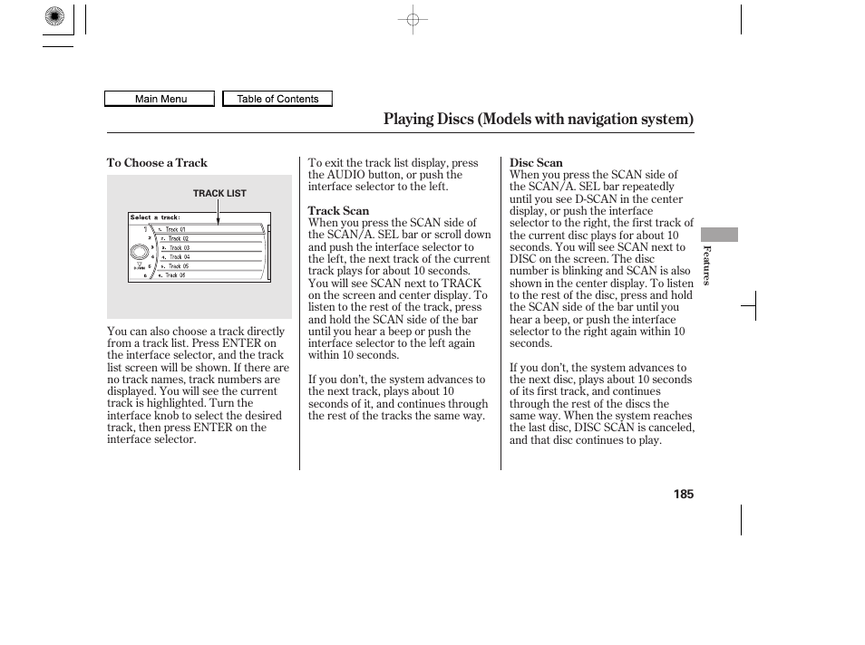 Playing discs (models with navigation system) | HONDA 2010 Accord Coupe User Manual | Page 188 / 404