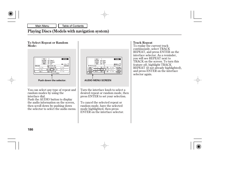 Playing discs (models with navigation system) | HONDA 2010 Accord Coupe User Manual | Page 189 / 404