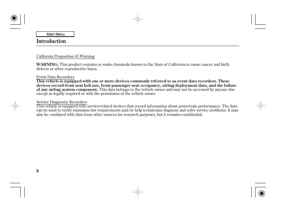 Introduction | HONDA 2010 Accord Coupe User Manual | Page 2 / 404