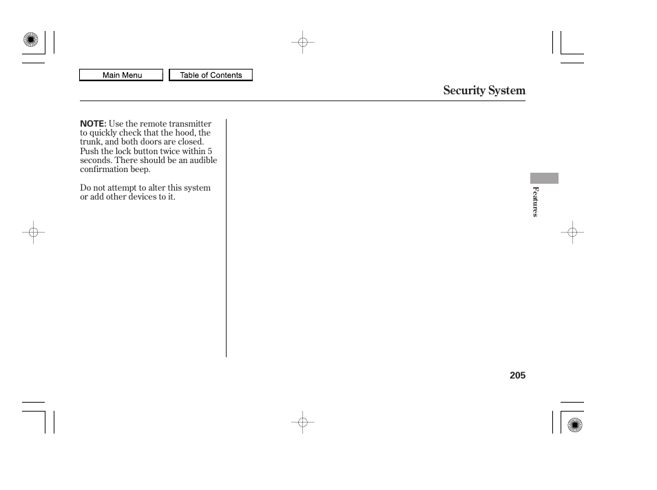 Security system | HONDA 2010 Accord Coupe User Manual | Page 208 / 404