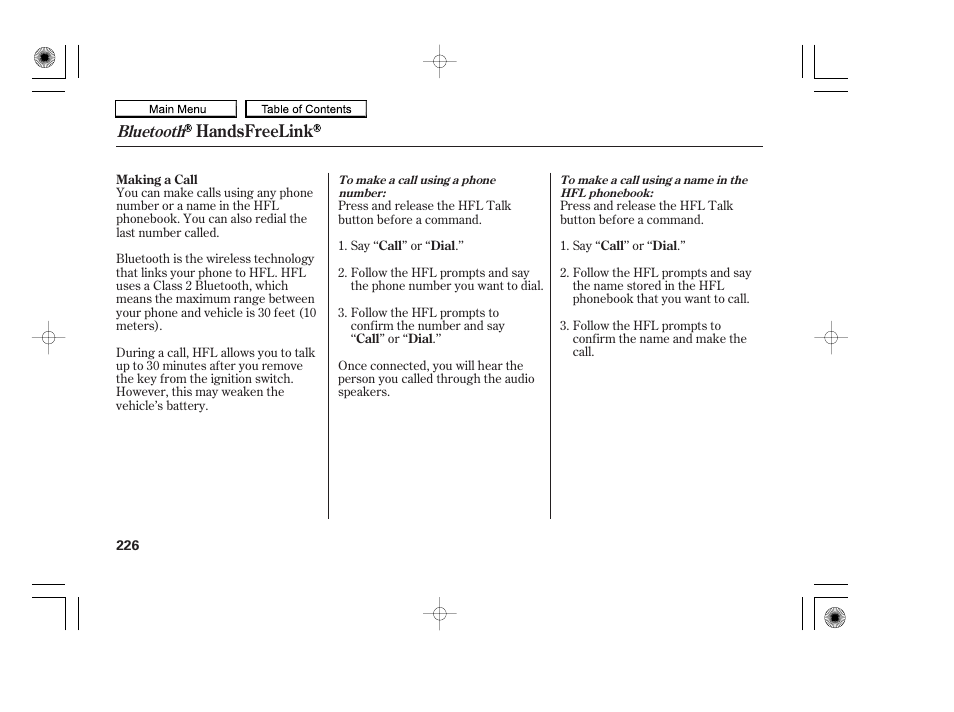 Handsfreelink, Bluetooth | HONDA 2010 Accord Coupe User Manual | Page 229 / 404