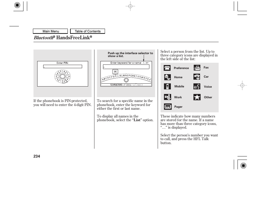 Handsfreelink, Bluetooth | HONDA 2010 Accord Coupe User Manual | Page 237 / 404
