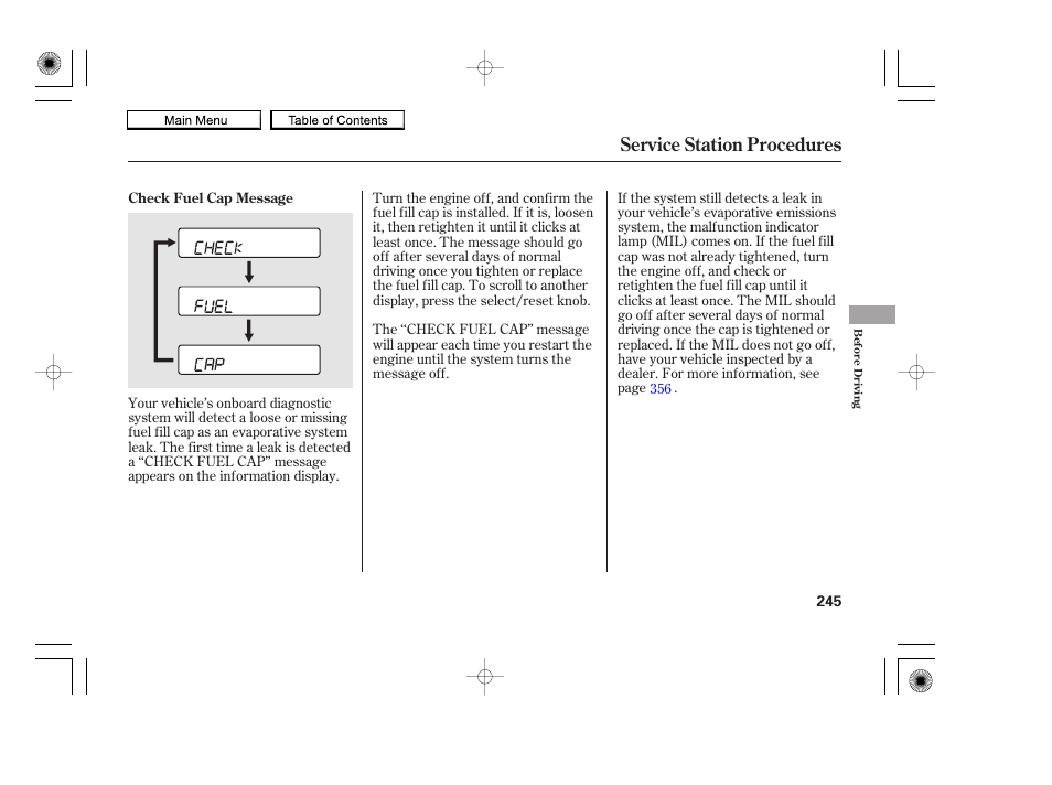 Service station procedures | HONDA 2010 Accord Coupe User Manual | Page 248 / 404