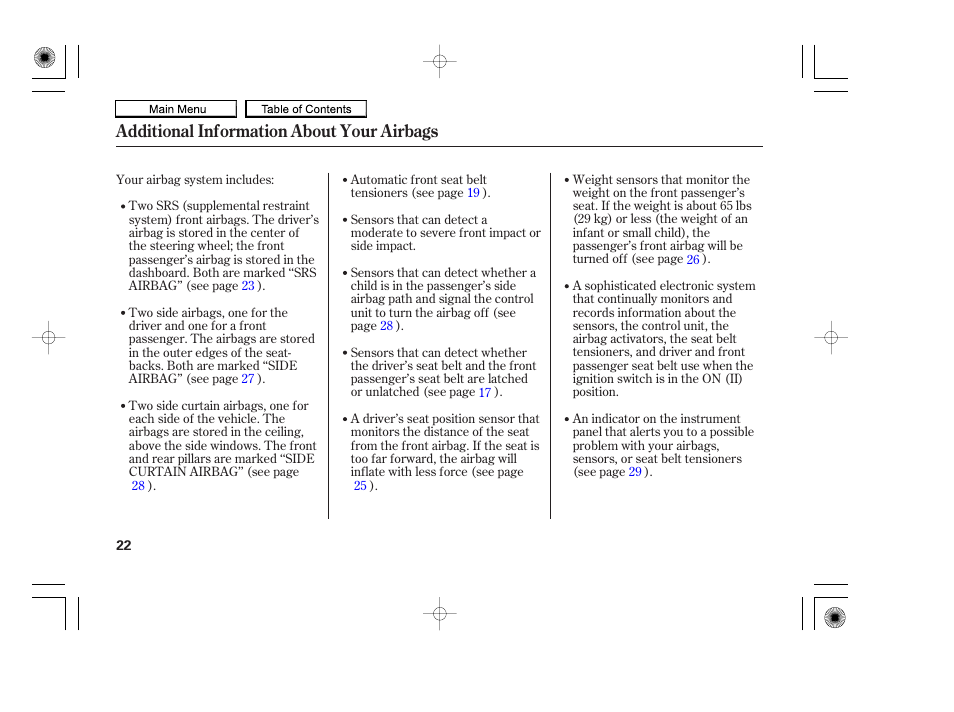 Additional information about your airbags | HONDA 2010 Accord Coupe User Manual | Page 25 / 404
