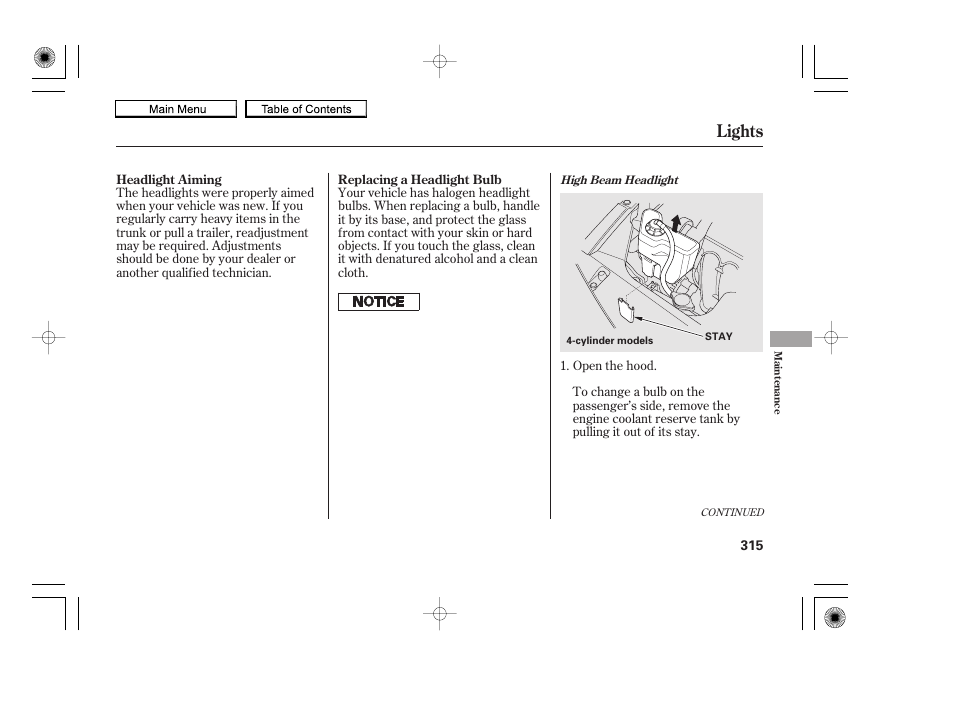 Lights | HONDA 2010 Accord Coupe User Manual | Page 318 / 404