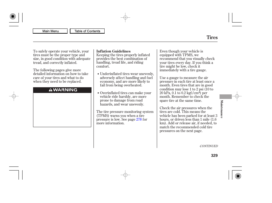 Tires | HONDA 2010 Accord Coupe User Manual | Page 332 / 404