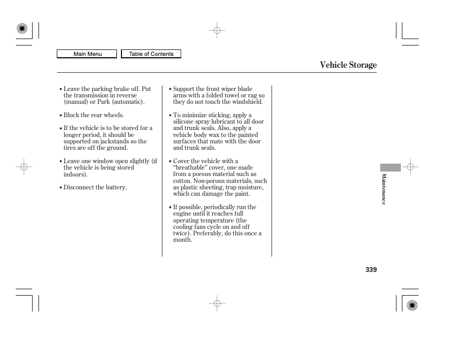 Vehicle storage | HONDA 2010 Accord Coupe User Manual | Page 342 / 404