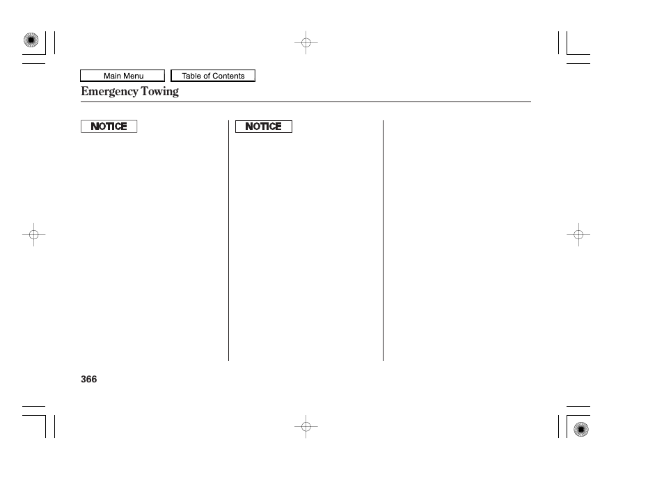 Emergency towing | HONDA 2010 Accord Coupe User Manual | Page 369 / 404