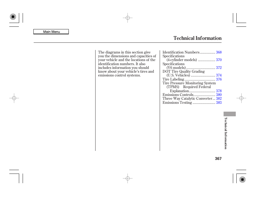 Technical information | HONDA 2010 Accord Coupe User Manual | Page 370 / 404
